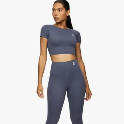 Tops & T-Shirts<Gym King Dominate Cap Sleeve Crop Tee Deep Navy