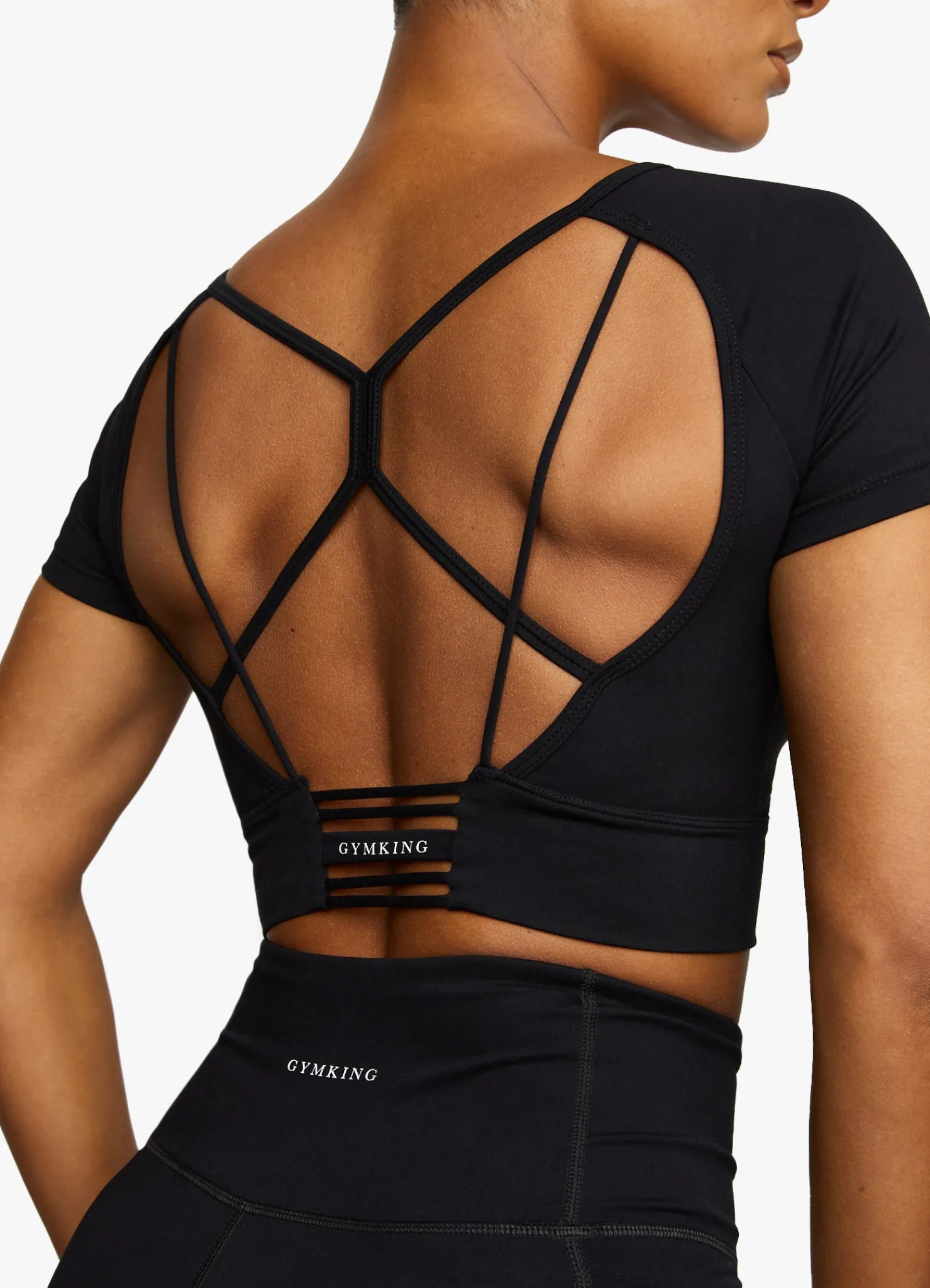 Gymwear<Gym King Dominate Cap Sleeve Crop Tee Black