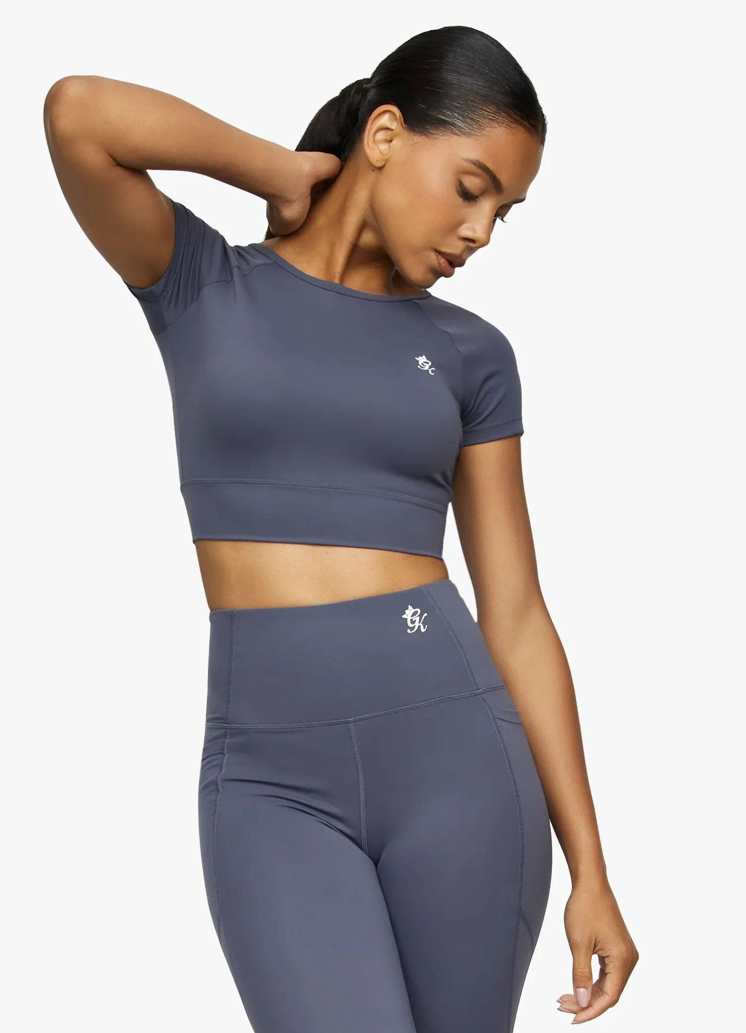 Tops & T-Shirts<Gym King Dominate Cap Sleeve Crop Tee Deep Navy