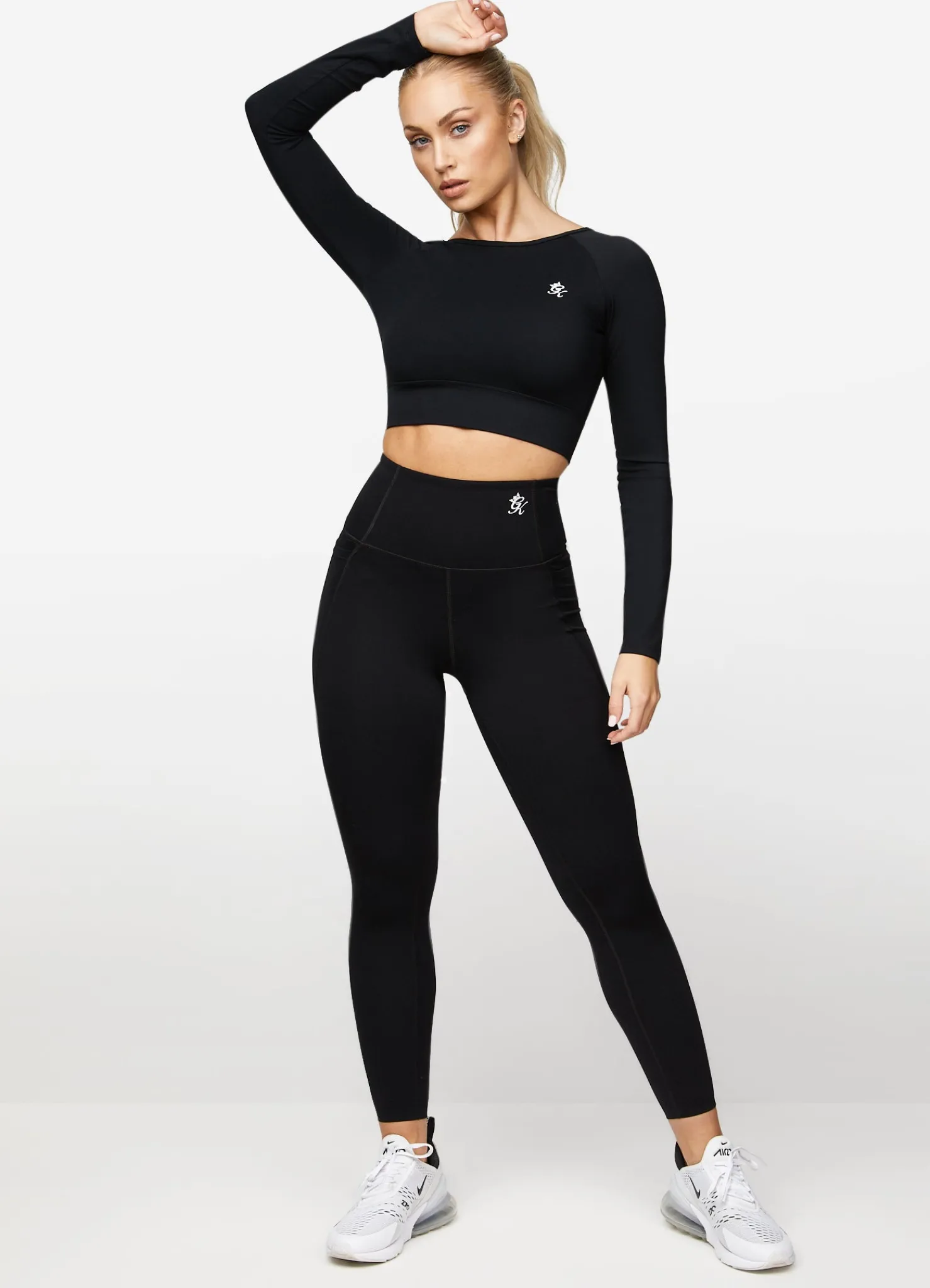 Tops & T-Shirts<Gym King Dominate Long Sleeve Crop Tee Black