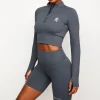 Tops & T-Shirts<Gym King Dynamic Ls Crop Steel Grey