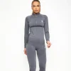 Tops & T-Shirts<Gym King Energy 1/4 Zip Funnel Mid Grey Marl