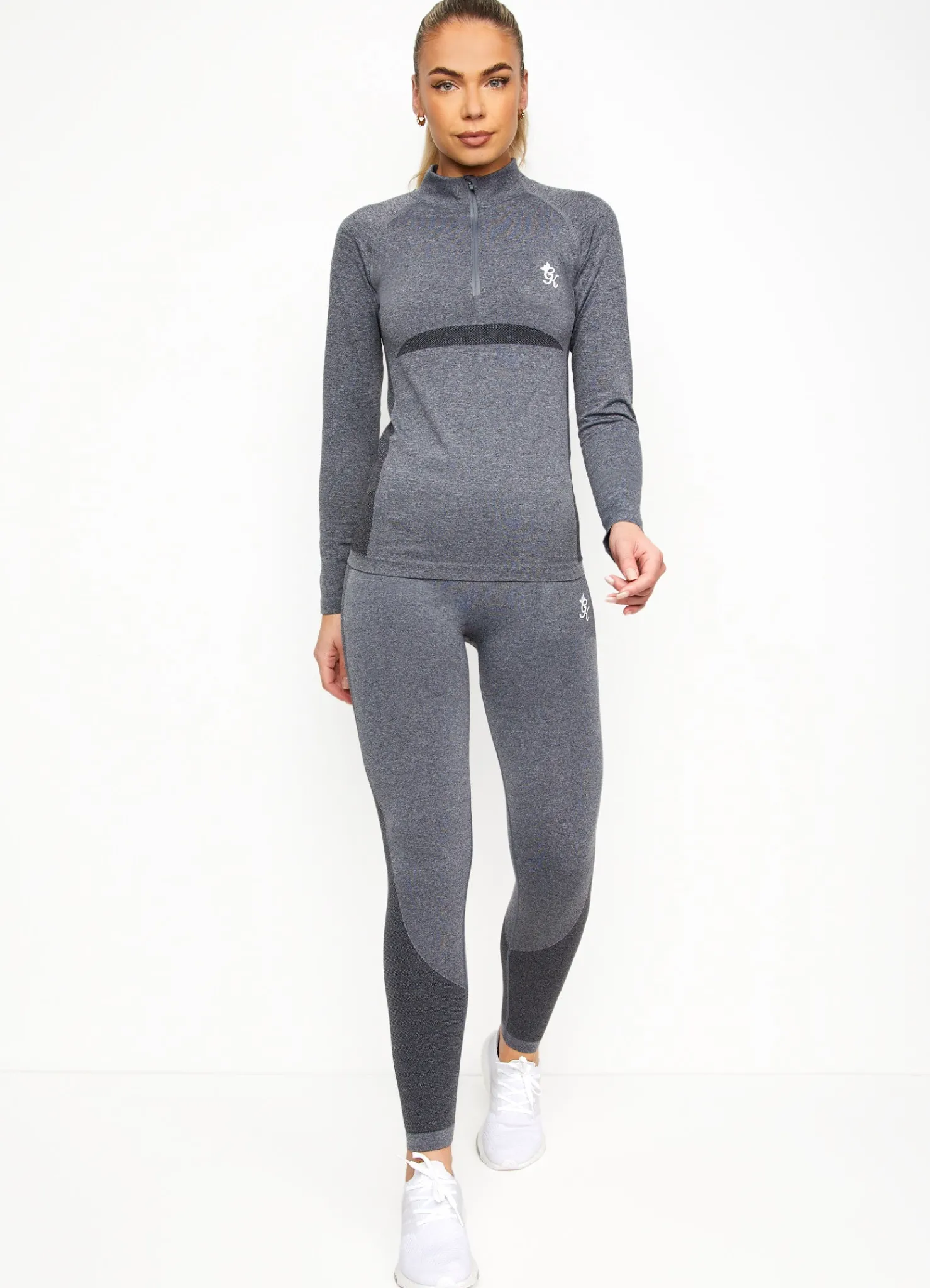 Gymwear<Gym King Energy 1/4 Zip Funnel Mid Grey Marl