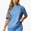 Tops & T-Shirts<Gym King Established Boyfriend Tee Coastal Blue
