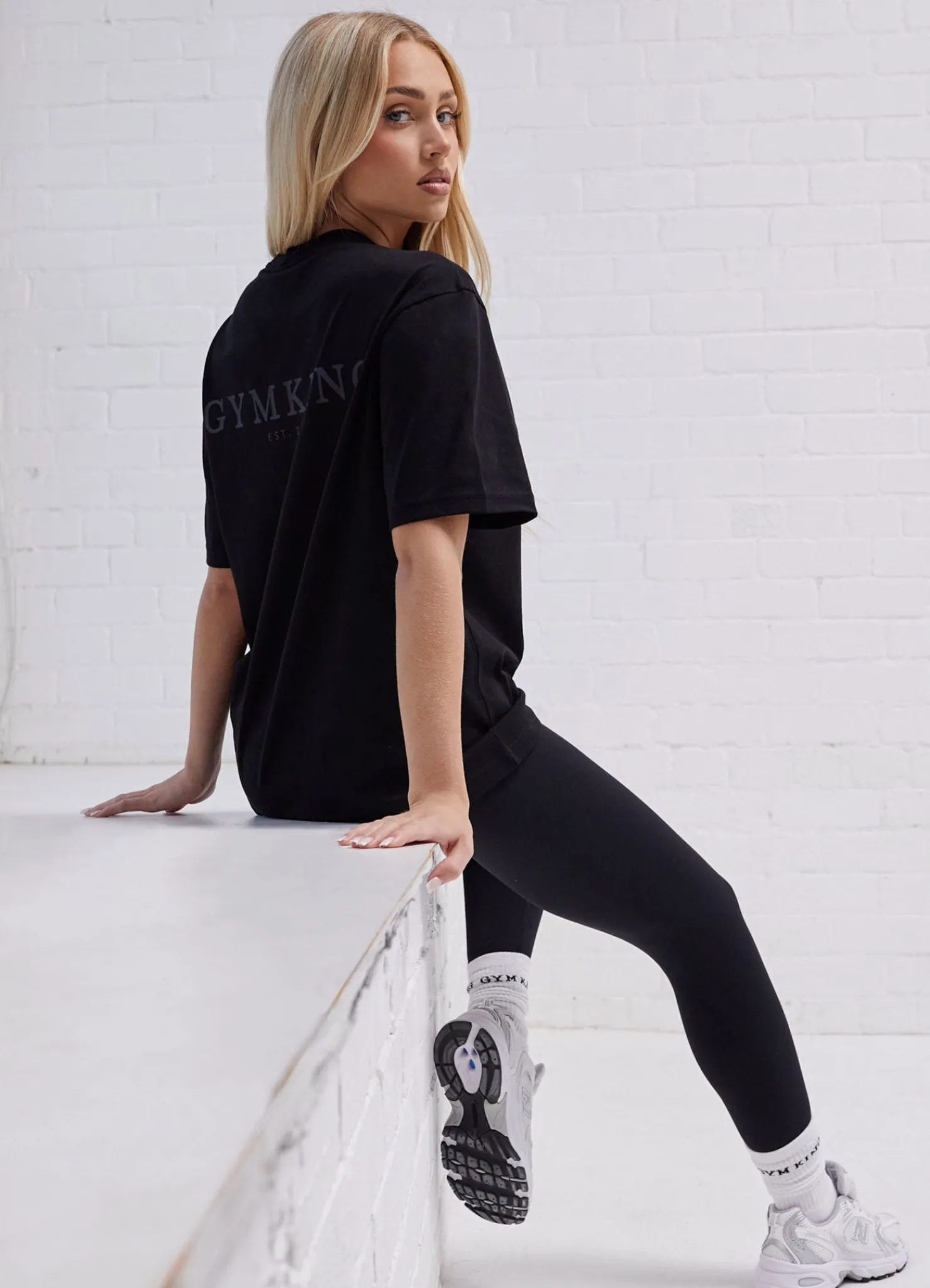 Tops & T-Shirts<Gym King Established Boyfriend Tee Black