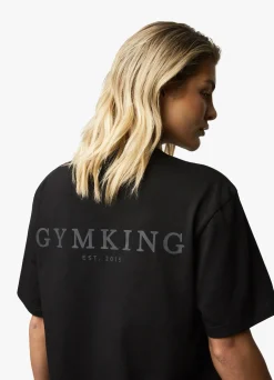 Tops & T-Shirts<Gym King Established Boyfriend Tee Black