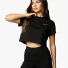 Tops & T-Shirts<Gym King Established Cap Sleeve Tee Black/White