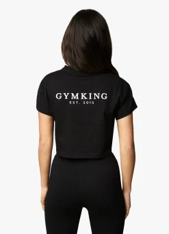 Tops & T-Shirts<Gym King Established Cap Sleeve Tee Black/White