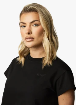 Tops & T-Shirts<Gym King Established Cap Sleeve Tee Black