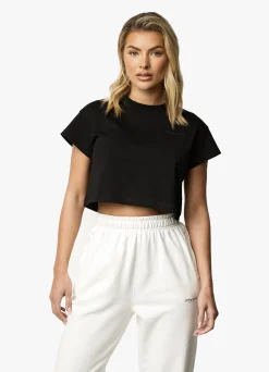 Tops & T-Shirts<Gym King Established Cap Sleeve Tee Black