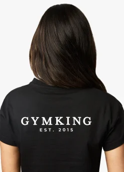 Tops & T-Shirts<Gym King Established Cap Sleeve Tee Black/White