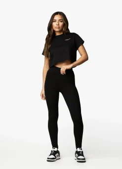Tops & T-Shirts<Gym King Established Cap Sleeve Tee Black/White
