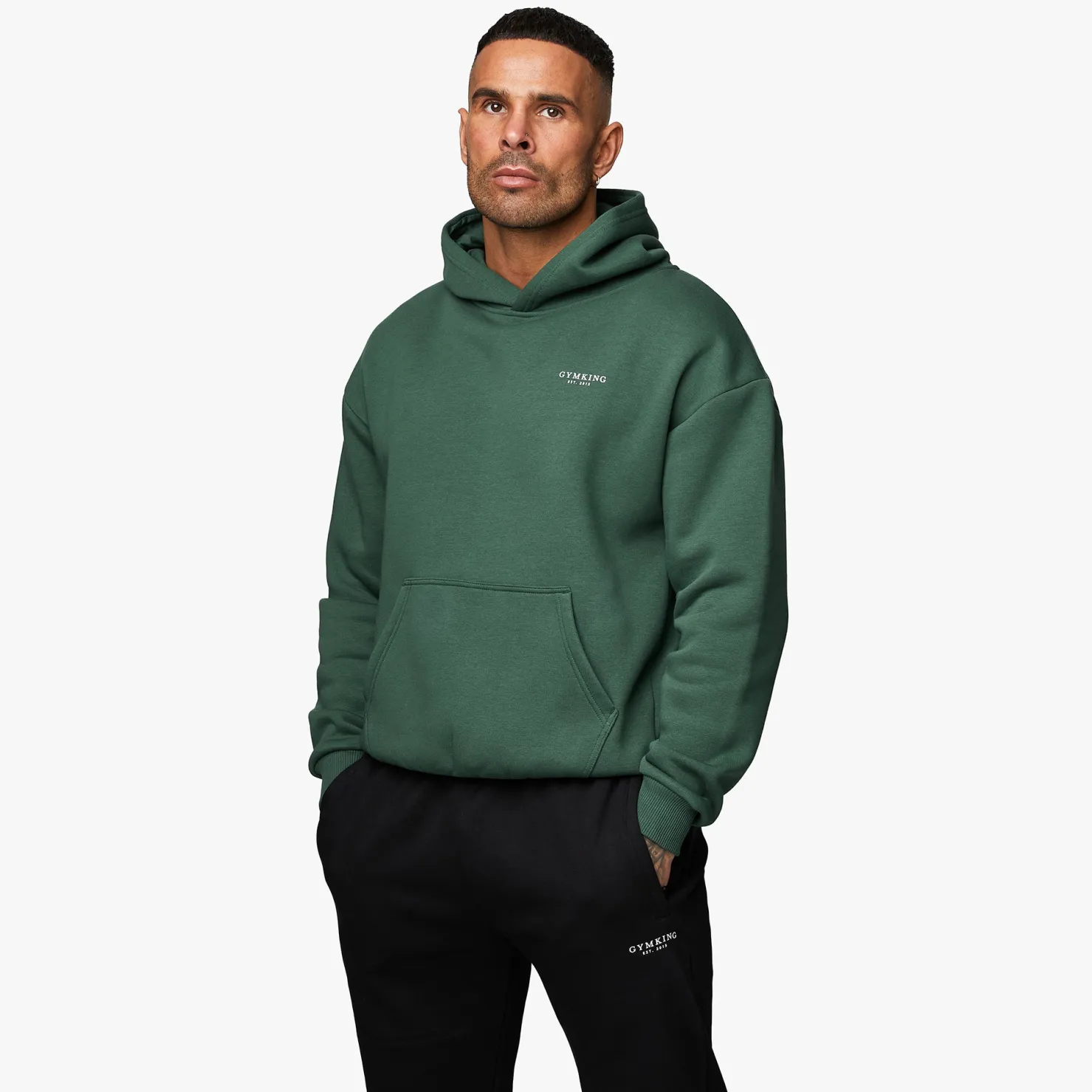 Sweatshirts & Hoodies<Gym King Established Hood Racing Green