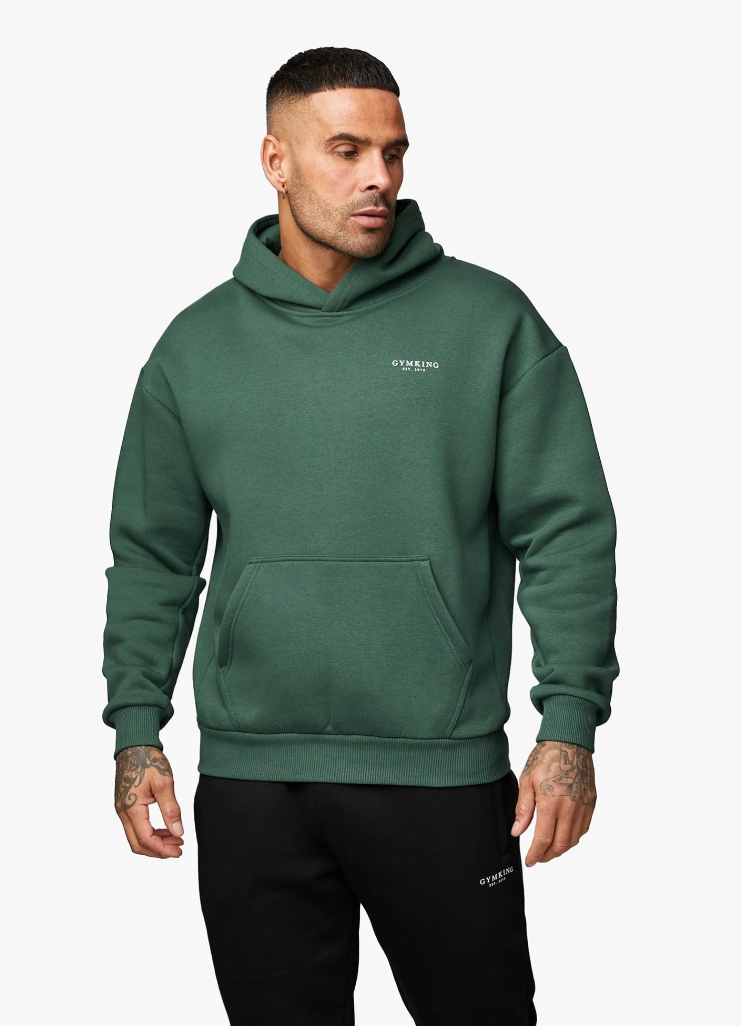 Sweatshirts & Hoodies<Gym King Established Hood Racing Green