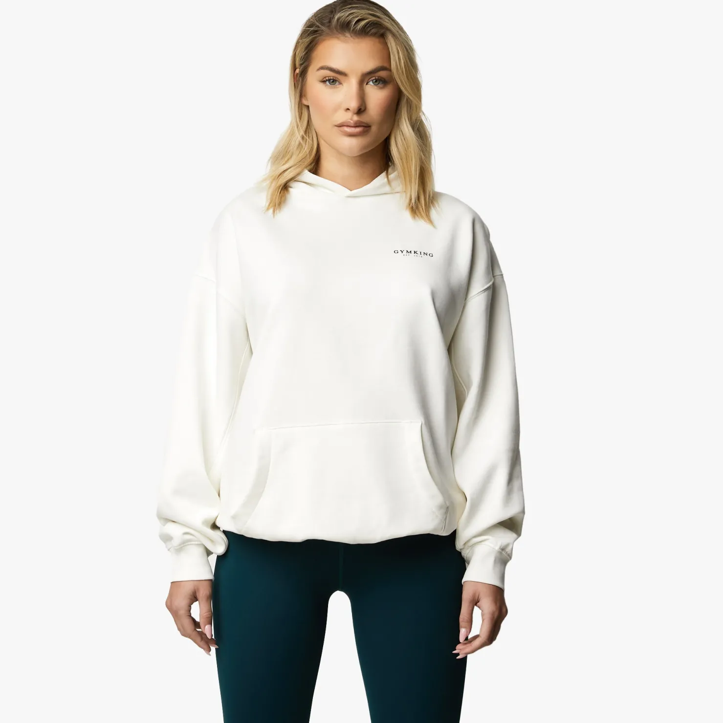 Hoodies<Gym King Established Relaxed Fit Hood Cream
