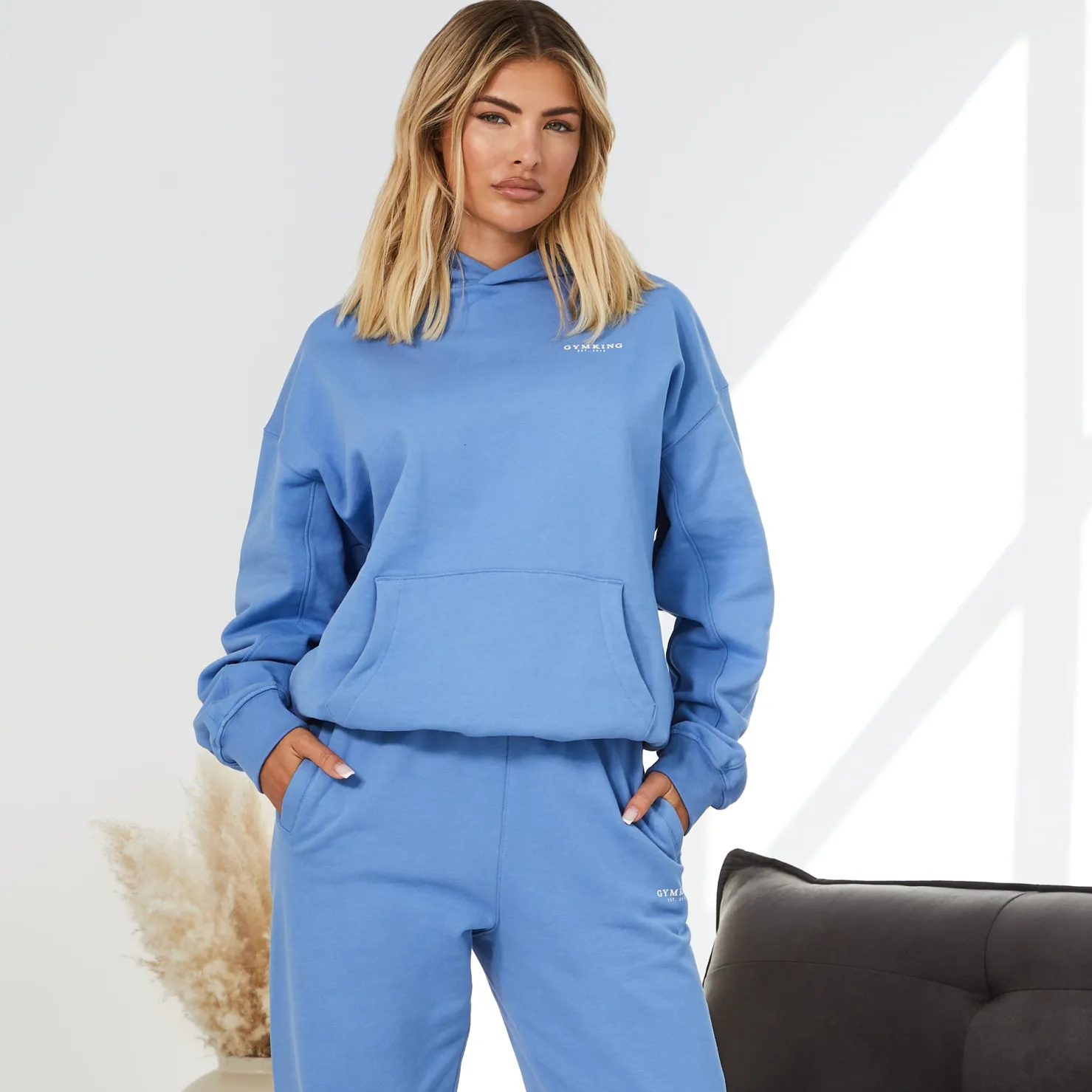 Hoodies<Gym King Established Relaxed Fit Hood Coastal Blue