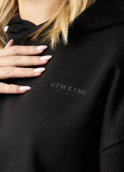 Hoodies<Gym King Established Relaxed Fit Hood Black