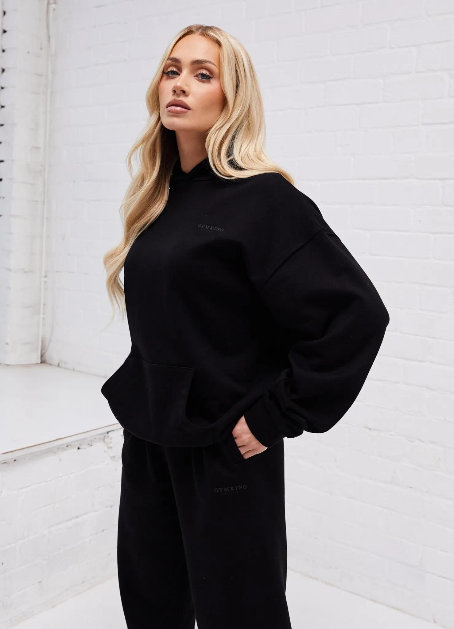 Hoodies<Gym King Established Relaxed Fit Hood Black