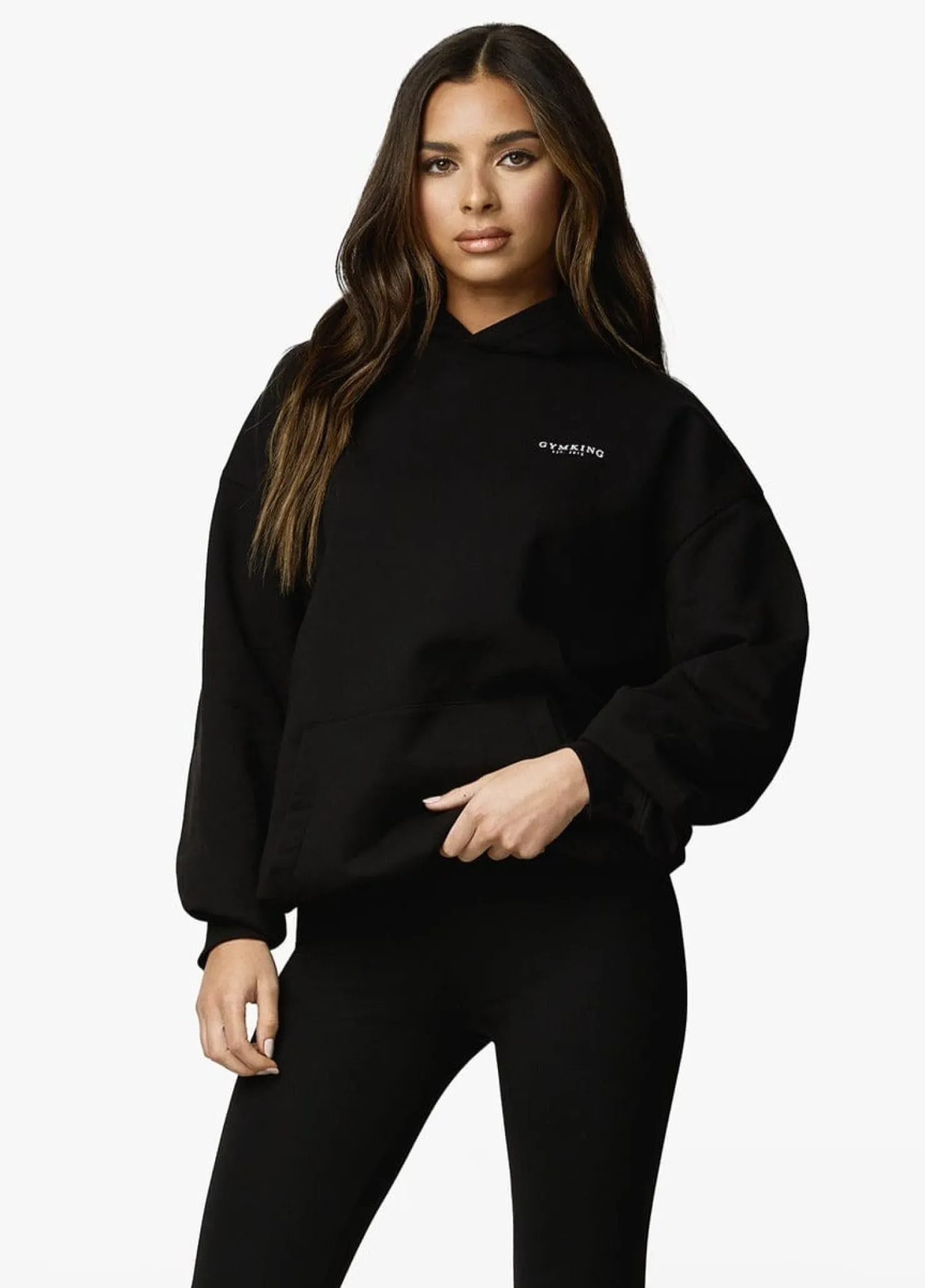 Hoodies<Gym King Established Relaxed Fit Hood Black/White