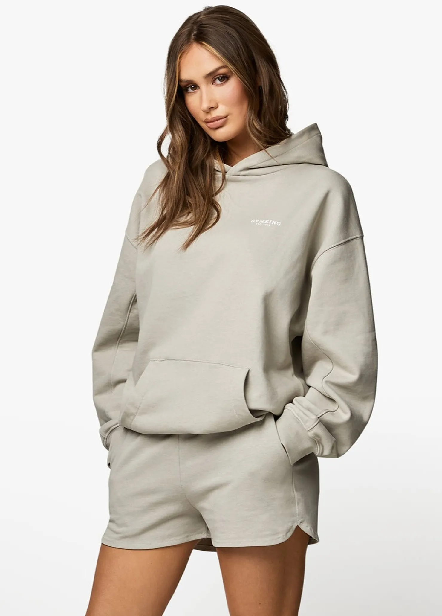 Hoodies<Gym King Established Relaxed Fit Hood Dusky Sage