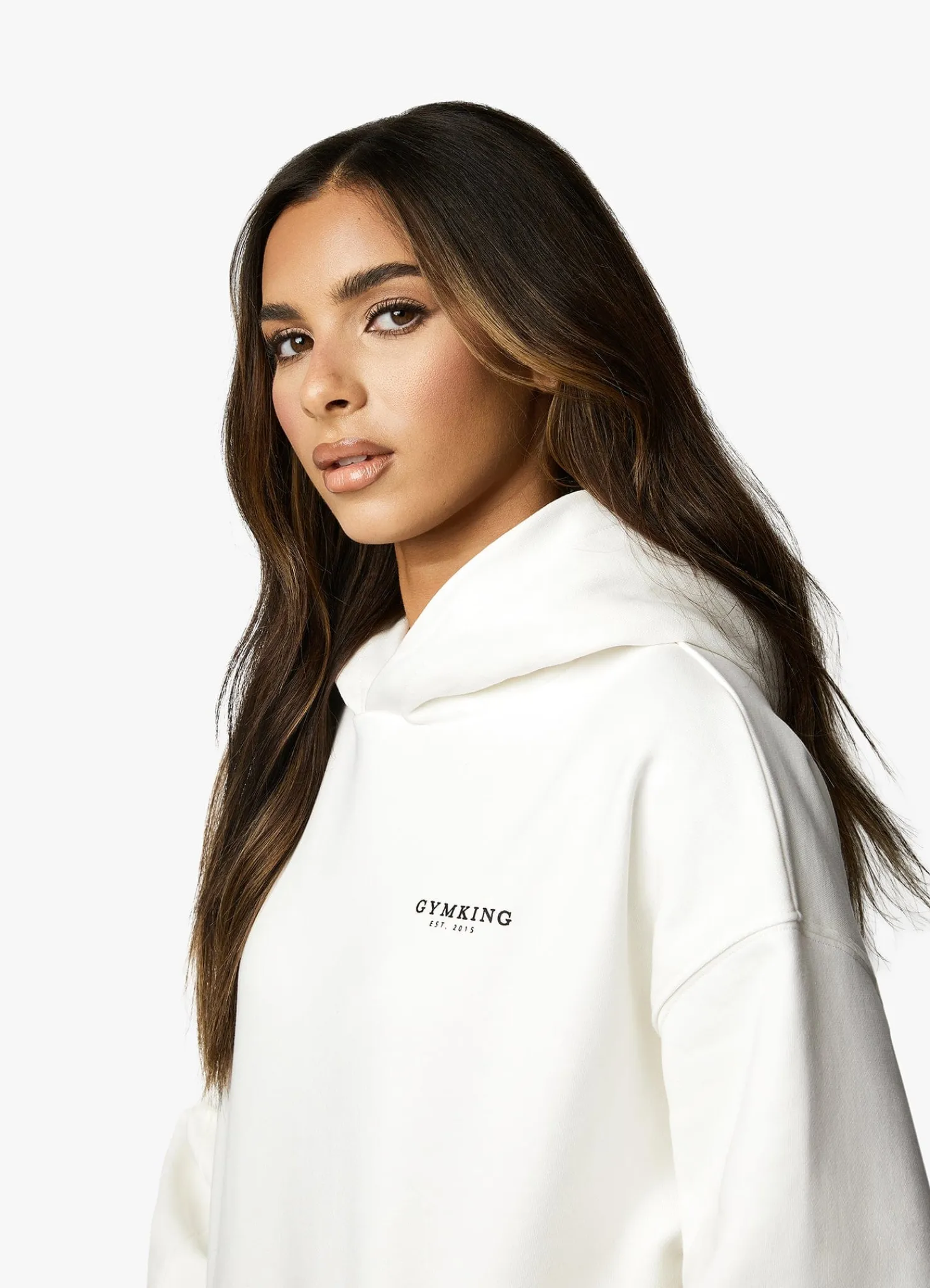 Hoodies<Gym King Established Relaxed Fit Hood Cream