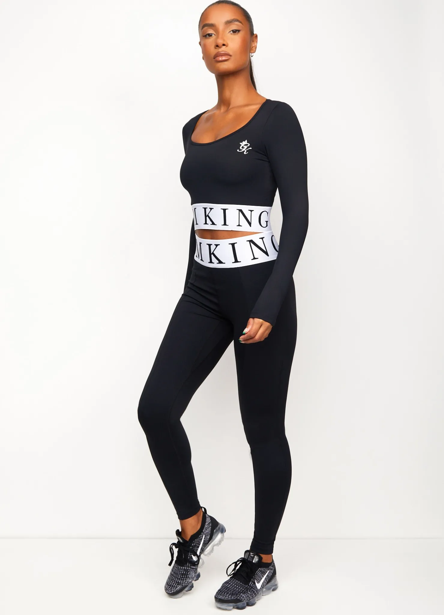 Gymwear<Gym King Focus Ls Crop Black/White