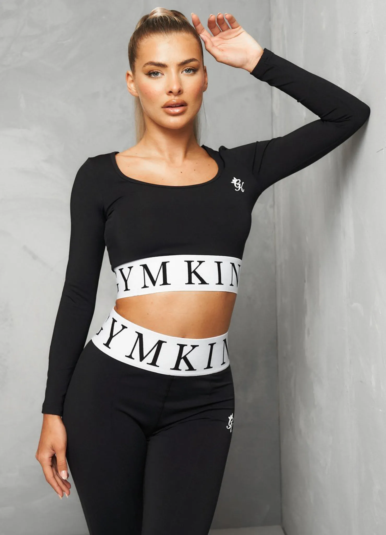 Gymwear<Gym King Focus Ls Crop Black/White