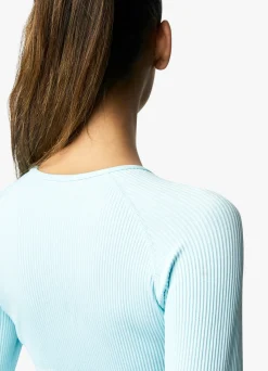 Tops & T-Shirts<Gym King Formation Ls Crop Tee Aqua Sky
