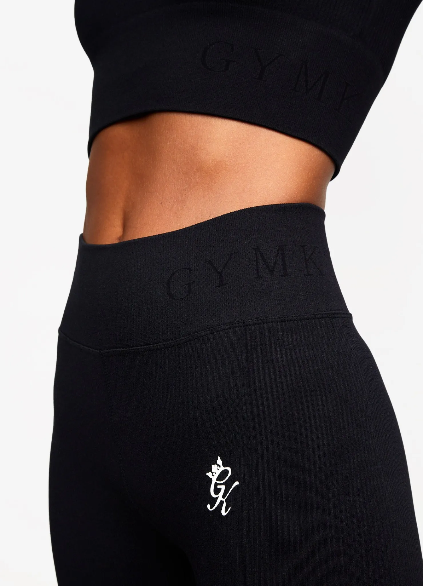 Tops & T-Shirts<Gym King Formation Rib Long Sleeve Crop Tee Black