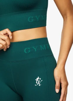 Gymwear<Gym King Formation Rib Short Sleeve Crop Pine Green