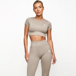 Gymwear<Gym King Formation Seamless Rib Short Sleeve Top Taupe