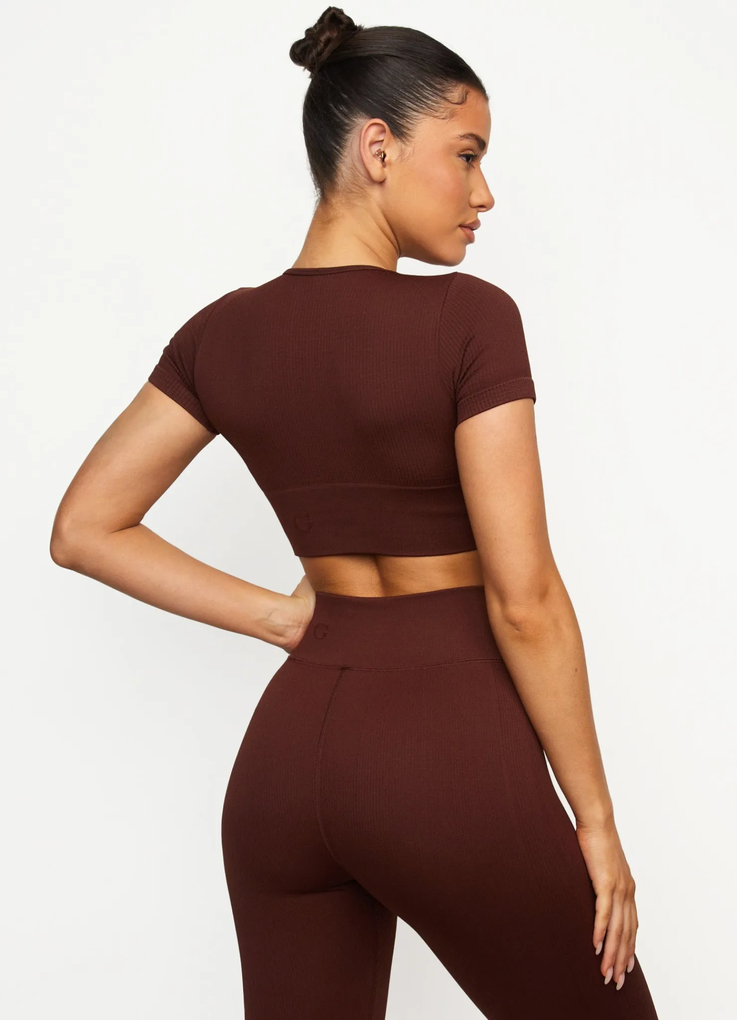 Gymwear<Gym King Formation Seamless Rib Short Sleeve Top Chocolate