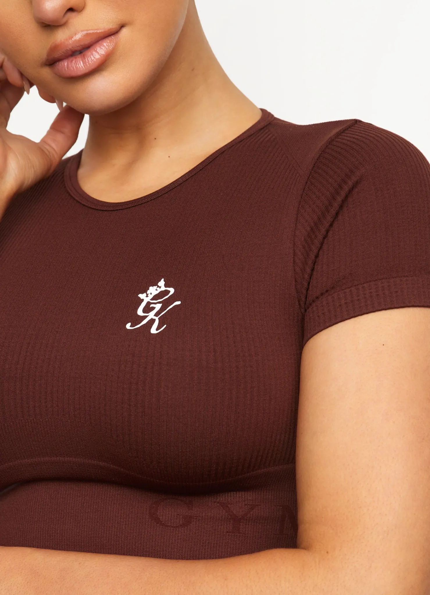Gymwear<Gym King Formation Seamless Rib Short Sleeve Top Chocolate