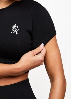 Gymwear<Gym King Formation Seamless Rib Short Sleeve Top Black