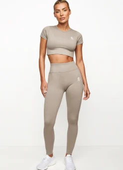 Gymwear<Gym King Formation Seamless Rib Short Sleeve Top Taupe
