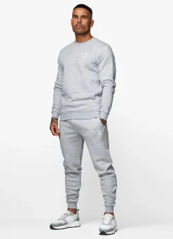 Tracksuits<Gym King Fundamental Crew Tracksuit Grey Marl