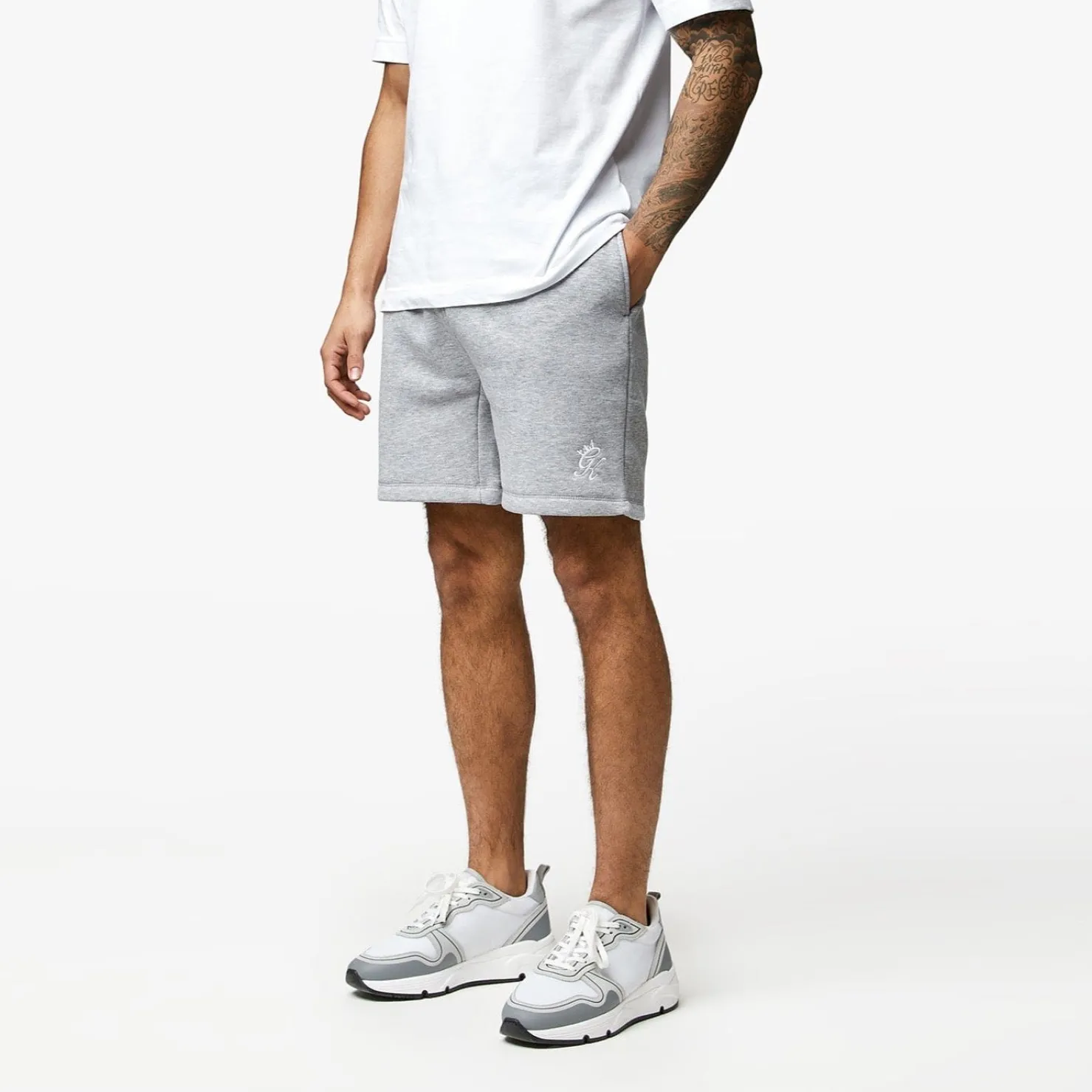 Twin Sets<Gym King Fundamental Fleece Short Grey Marl
