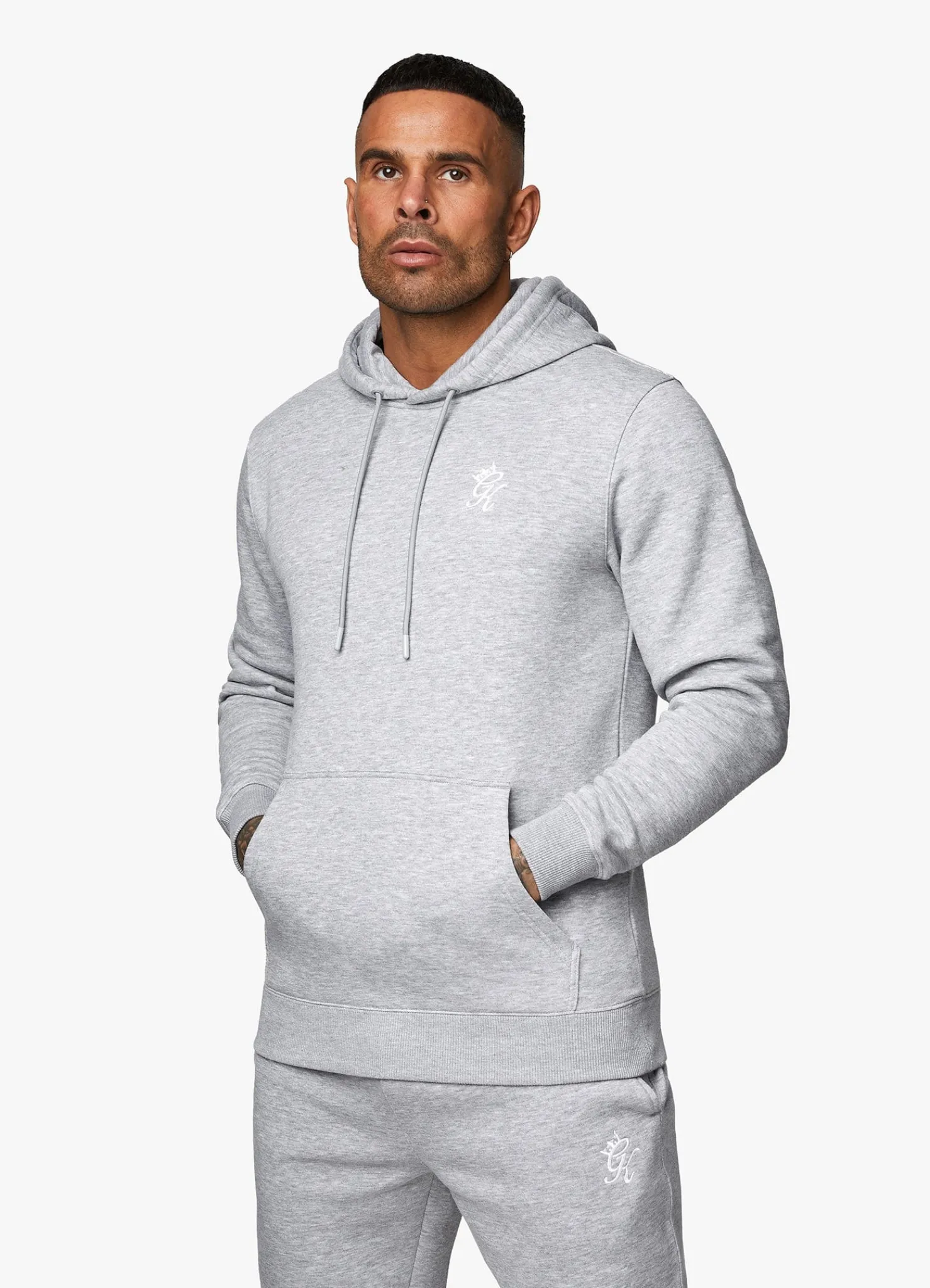 Sweatshirts & Hoodies<Gym King Fundamental Fleece Hood Grey Marl