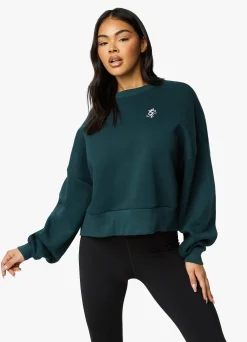 Sweatshirts<Gym King Fundamental Fleece Crew Pine Green
