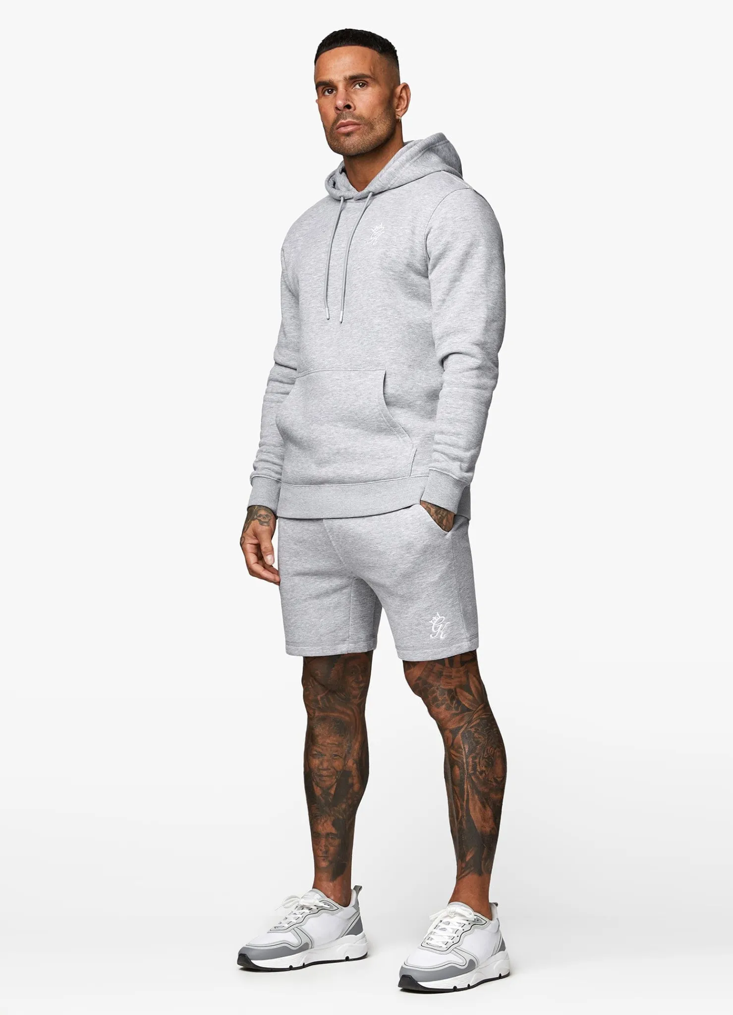 Twin Sets<Gym King Fundamental Fleece Hood Grey Marl