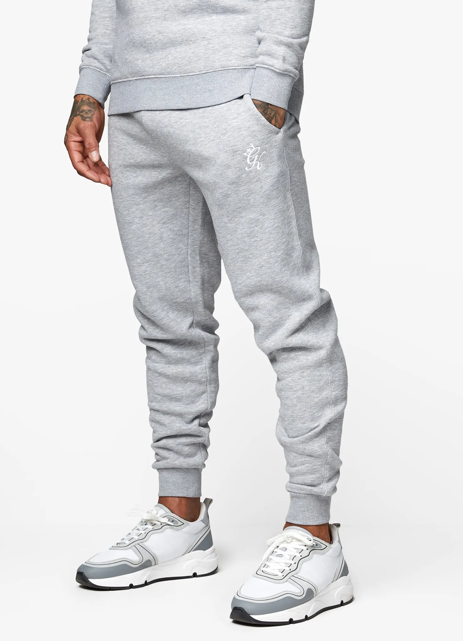 Tracksuits<Gym King Fundamental Fleece Hood Tracksuit Grey Marl