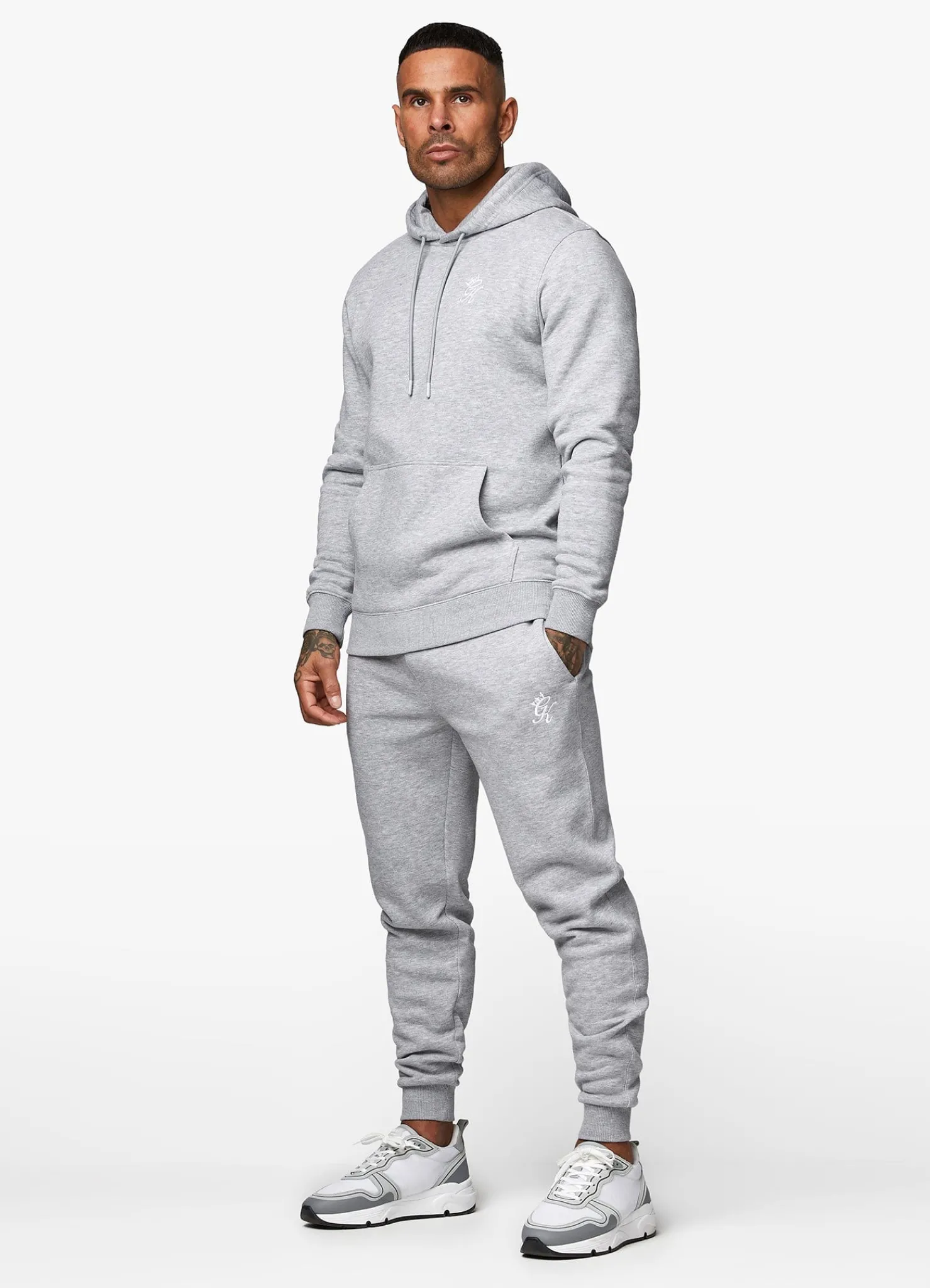 Sweatshirts & Hoodies<Gym King Fundamental Fleece Hood Grey Marl