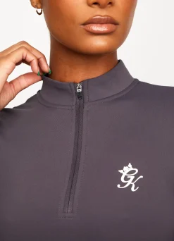Gymwear<Gym King Impact 1/4 Zip Crop Soft Slate/Peach