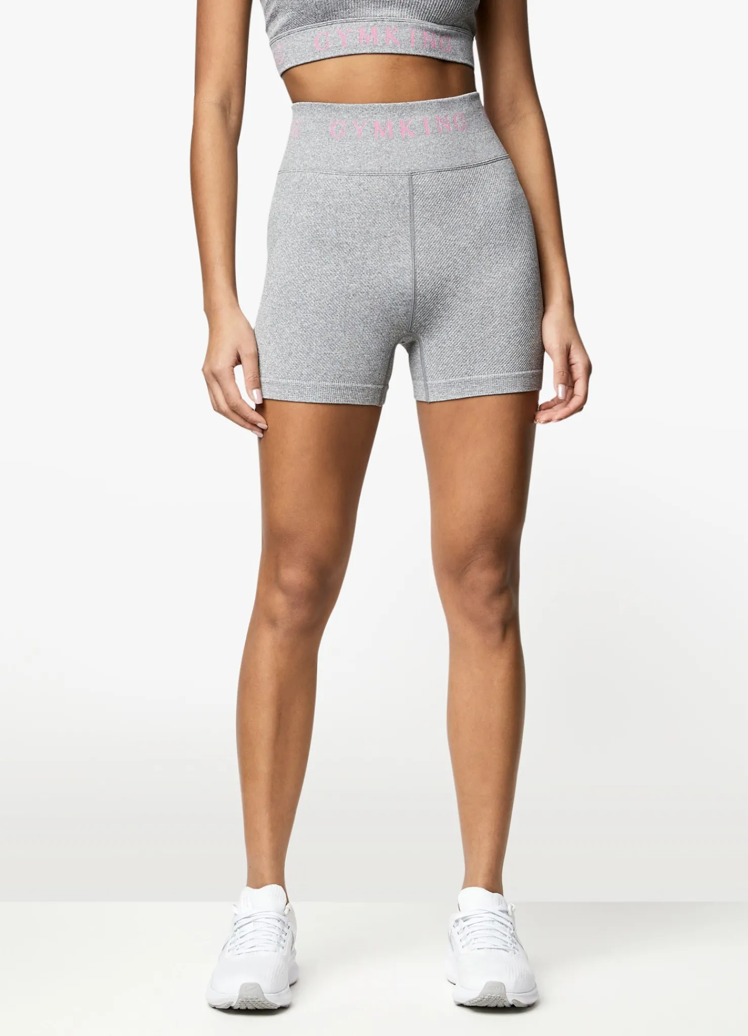 Shorts<Gym King Intention 3 Inch Short Grey Marl/Cosmic Pink