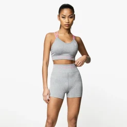 Sports Bras<Gym King Intention Multi-Rib Sports Bra Grey Marl/Cosmic Pink
