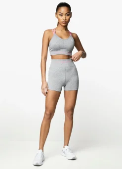 Gymwear<Gym King Intention Multi-Rib Sports Bra Grey Marl/Cosmic Pink