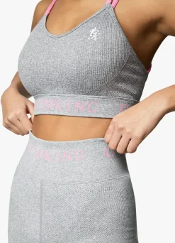 Gymwear<Gym King Intention Multi-Rib Sports Bra Grey Marl/Cosmic Pink
