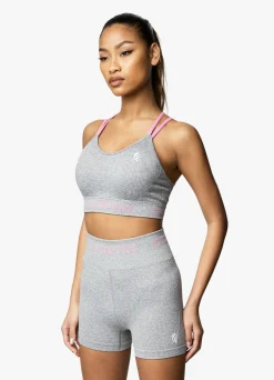Gymwear<Gym King Intention Multi-Rib Sports Bra Grey Marl/Cosmic Pink