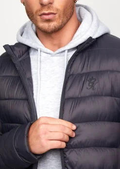 Outerwear<Gym King Lightweight Packaway Puffer Jacket Dark Grey