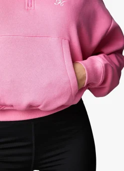 Hoodies<Gym King Linear 1/4 Zip Hood Cosmic Pink